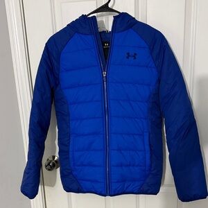 Boys Under Armour Royal Blue Hooded Jacket - Youth Large